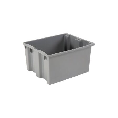 Storage Container, 24 in L x 20 in W x 13 in H, Gray, Polyethylene, 5 PK